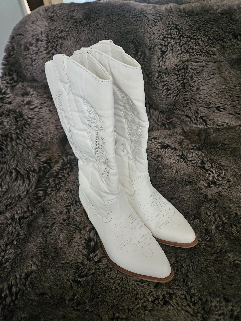 White Women's Western Knee-High Cowboy Boots Sz 6.5